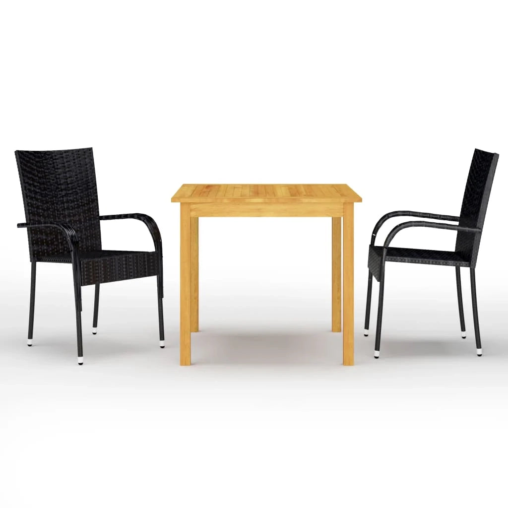 Set da pranzo da giardino per esterni 3 pezzi nero 02_0013647