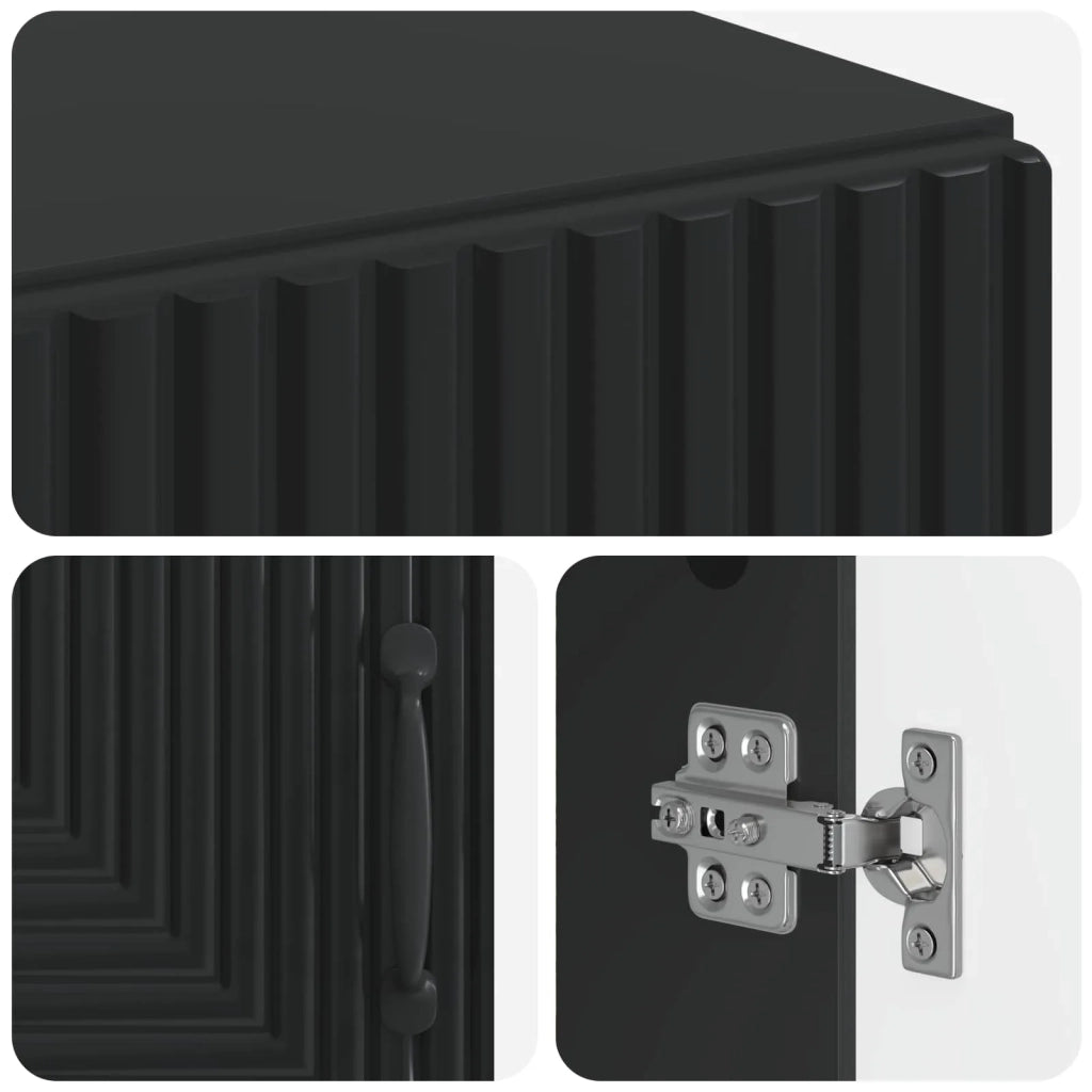 Mobiletto da Bagno HAARLEM Nero 59,5 x 31 x 80 cm 896836