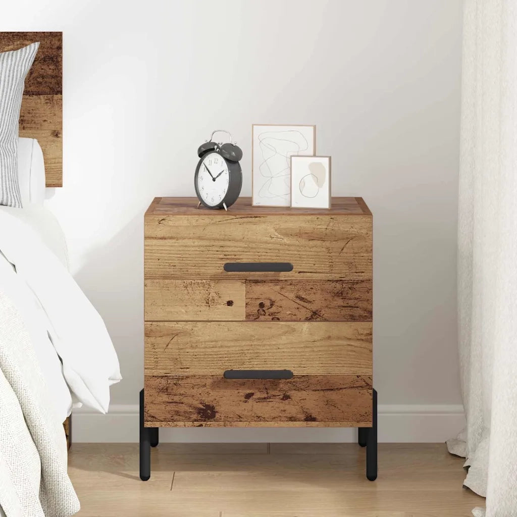 Comodino | Armadio da Notte | Mobiletto da notte con cassetto Legno vecchio 40 x 35 x 47,5 cm