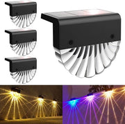 Lampada Esterna a Energia Solare IP65 Resistente all'Acqua Lampada Solare a LED 2 Modi Caldo Bianco/Cromatico Lampade Solari per Giardino Cancello Passeggiata (4 pezzi)