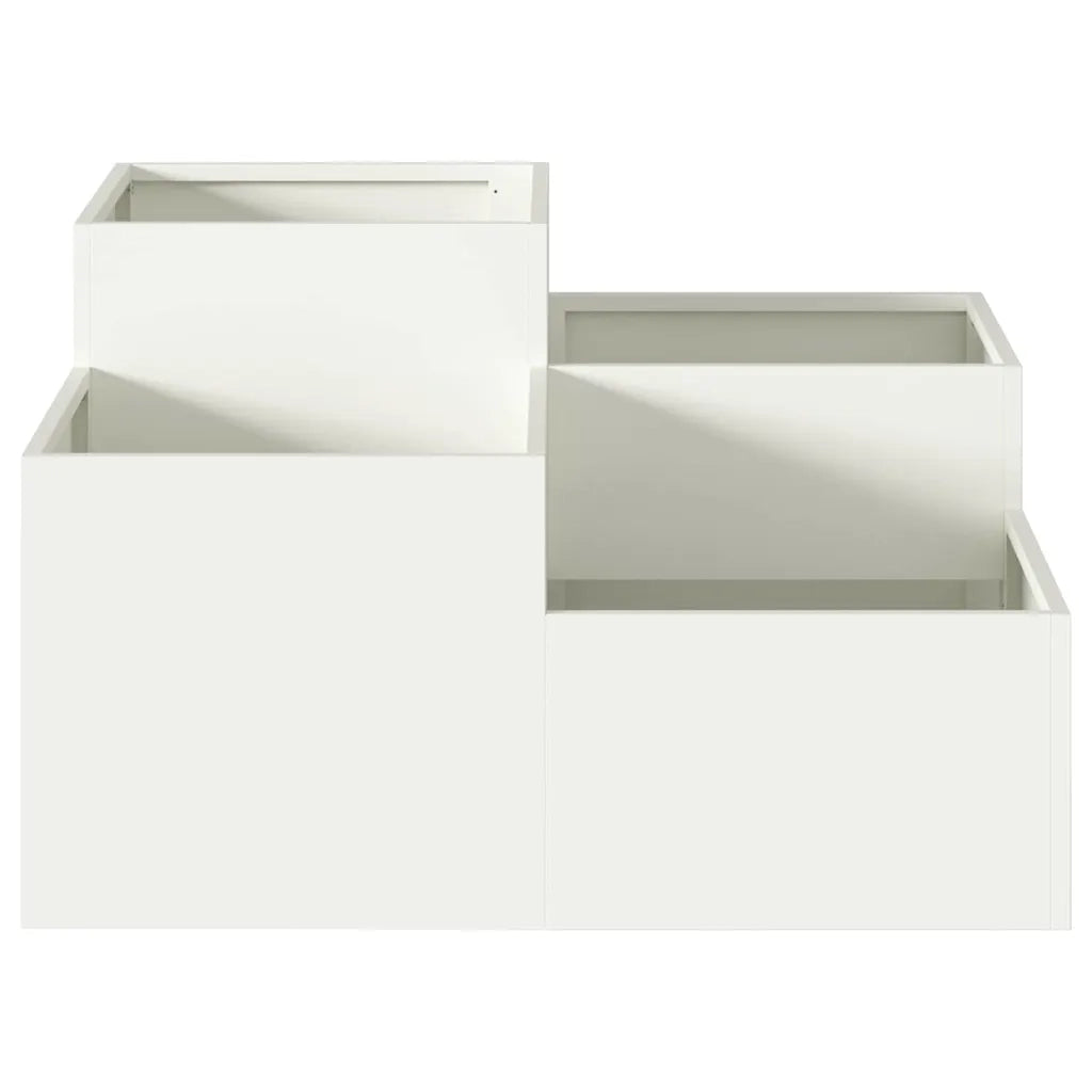 Fioriere | Cassetta per fiori | Vaso da giardino Bianco 80 x 80 x 48 cm Acciaio
