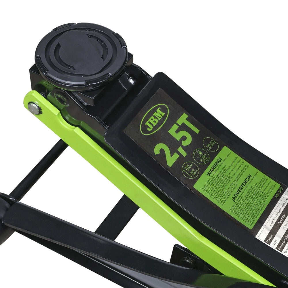 Martinetto Idraulico a Carrello 2,5T Doppio Pistone Profilo Ribassato 78-505 mm per Auto Sportive e Assetto Basso sollevatore JBM