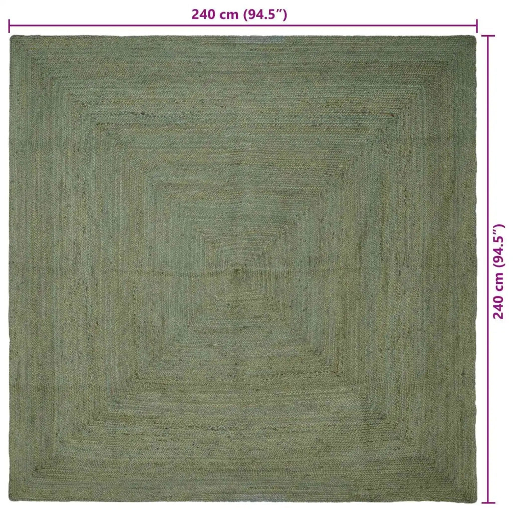 Tappeti per area Quadrato Verde Oliva 240 x 240 cm Juta