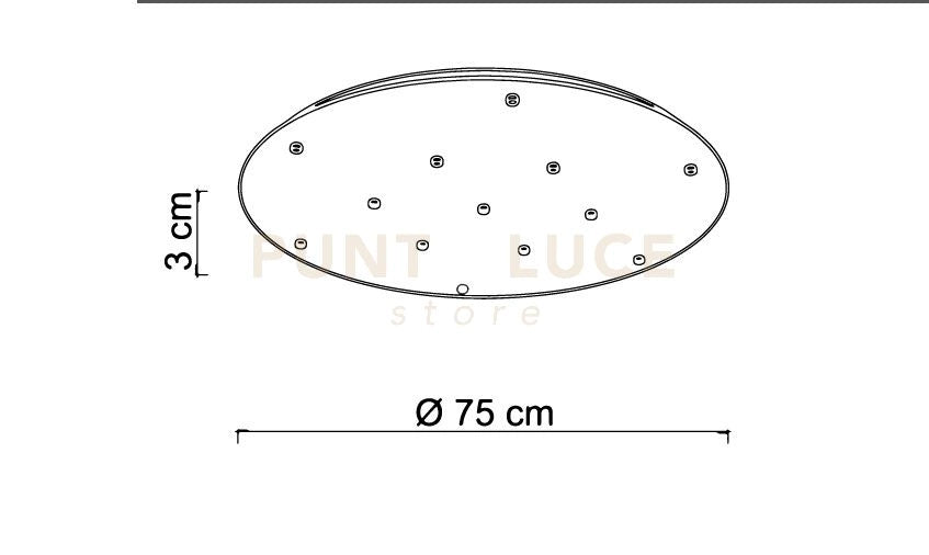 BASE-13L B LED base tonda per lampadari sospesi bianco opaco 13 luci led incluso d.75cm