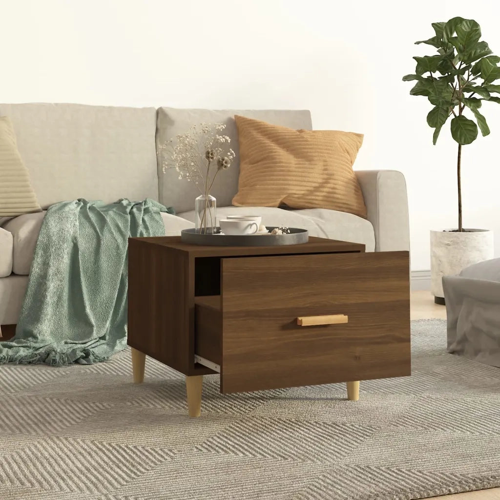 2 pz Tavolini salotto | Tavolino da caff¨¨ | Tavolino da Soggiorno Rovere Marrone 50x50x40 Legno Multistrato