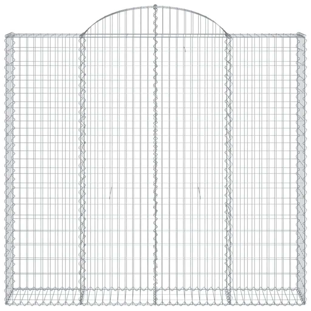 Set di 2 gabbioni ad arco per recinzione gabbia o muro di contenimento 200 x 50 x 180/200 cm ferro zincato argento 02_0041353