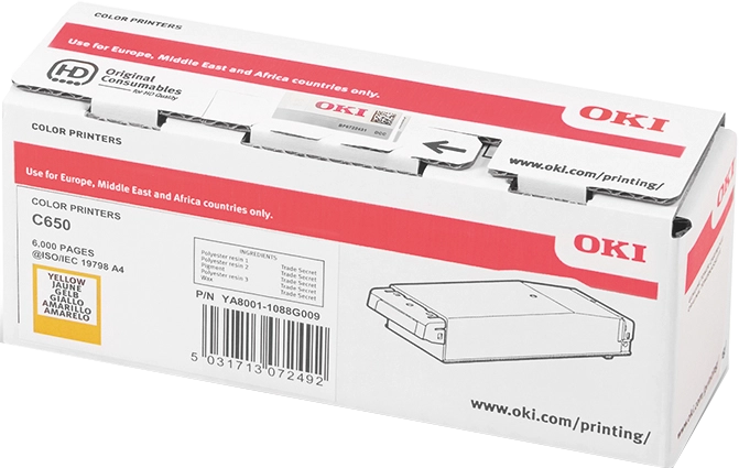 ORIGINAL OKI toner giallo 09006129 C650 ~6000 Seiten