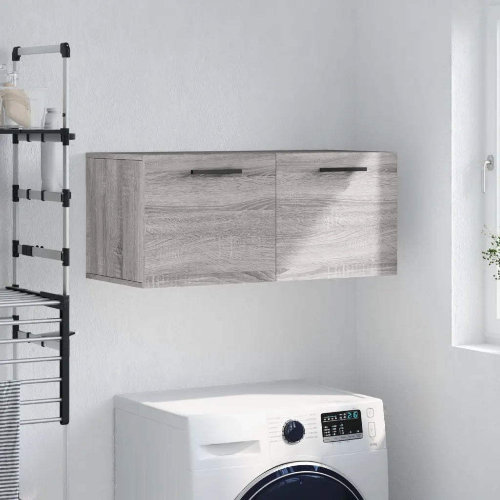 Armadietto a Muro | Mobile a Parete Grigio Sonoma 80x36,5x35cm in Legno Multistrato