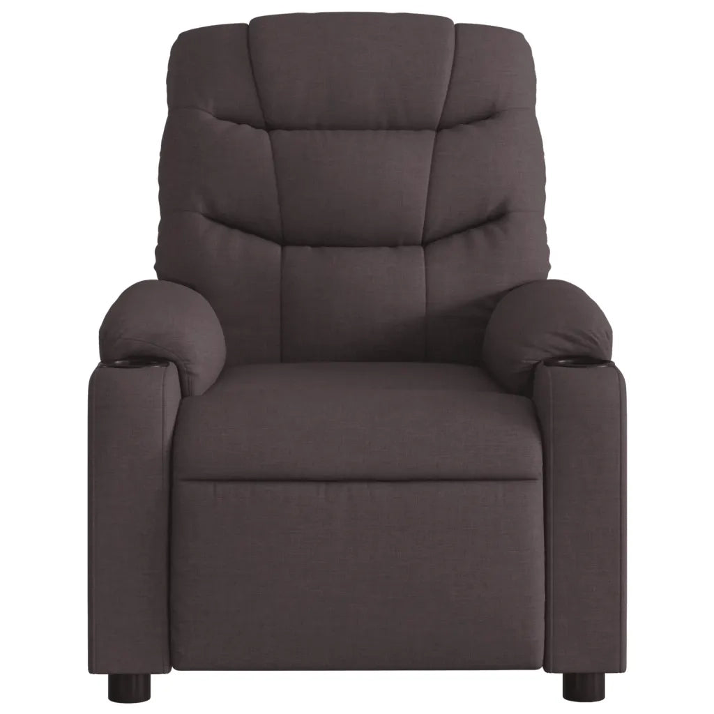 Divano Sedia-Poltrona Massaggio Reclinabile Elettrica Marrone Scuro Tessuto 541561