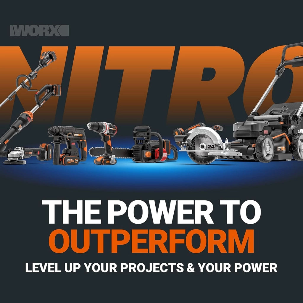 NITRO WX102.9 - Trapano Avvitatore a Batteria 20V, Senza Spazzole, 60 Nm, Trasmissione a 2 Marce, Luce LED, per Foratura e Viti, Senza Caricatore
