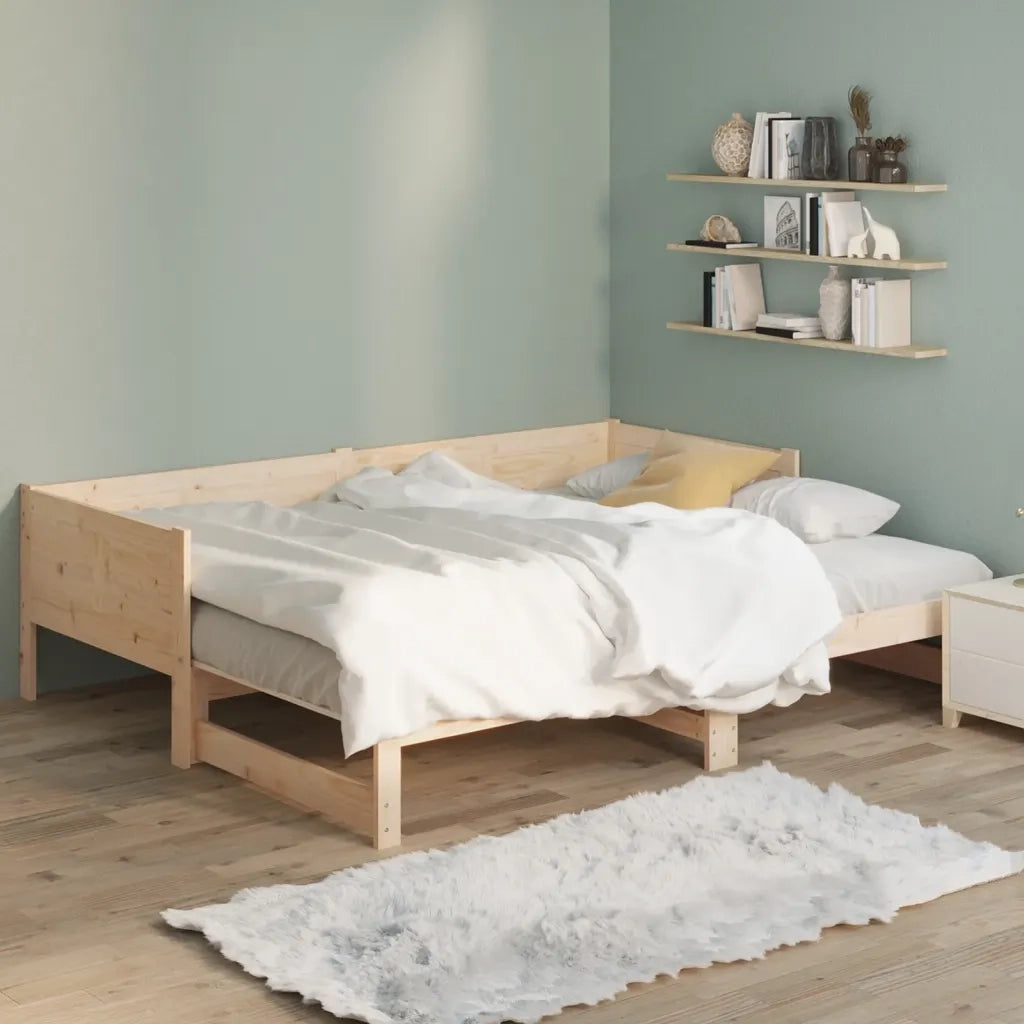 Dormeuse Estraibile in Legno Massello di Pino 2x(90x190) cm 820262