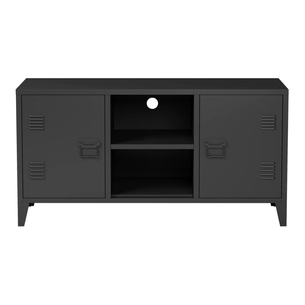 Mobile porta TV mensola porta TV per soggiorno con 2 ante 58 x 113 x 40 cm nero 03_0010068