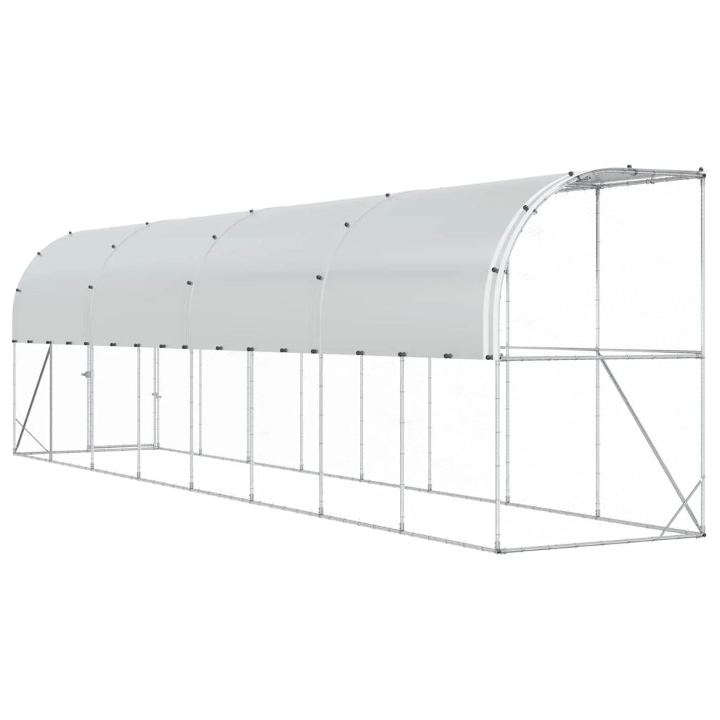 Gabbia per Polli Contro il Muro Argento 600 x 150 x 215 cm 3434708