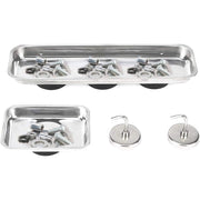 Set 4pz Vassoio Vaschetta Piatto Magnetico Porta MInuteria Viti Bulloni + Ganci