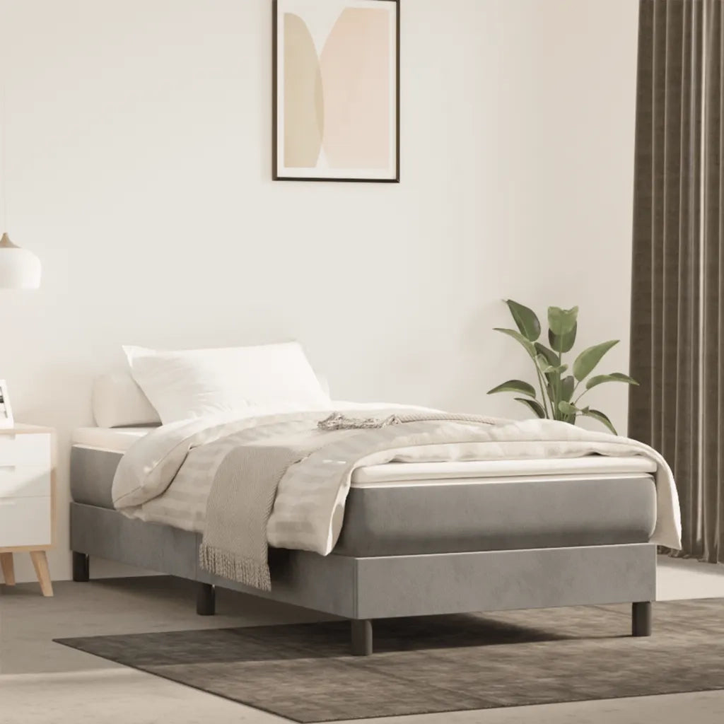 Materasso a Molle Insacchettate Rigidità Media Grigio Chiaro 120x190x20 cm in Velluto 4007154