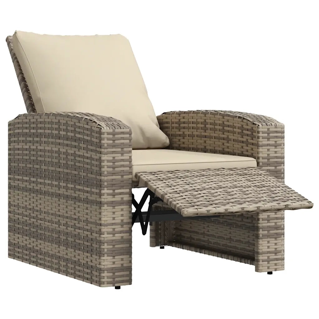 Poltrona Reclinabile Giardino Cuscini Marrone Chiaro Polyrattan CFW7934535