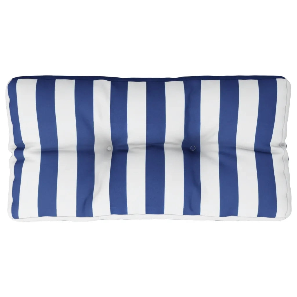 Cuscino per Pallet Strisce Bianche e Blu 80x40x12 cm in Tessuto 360616