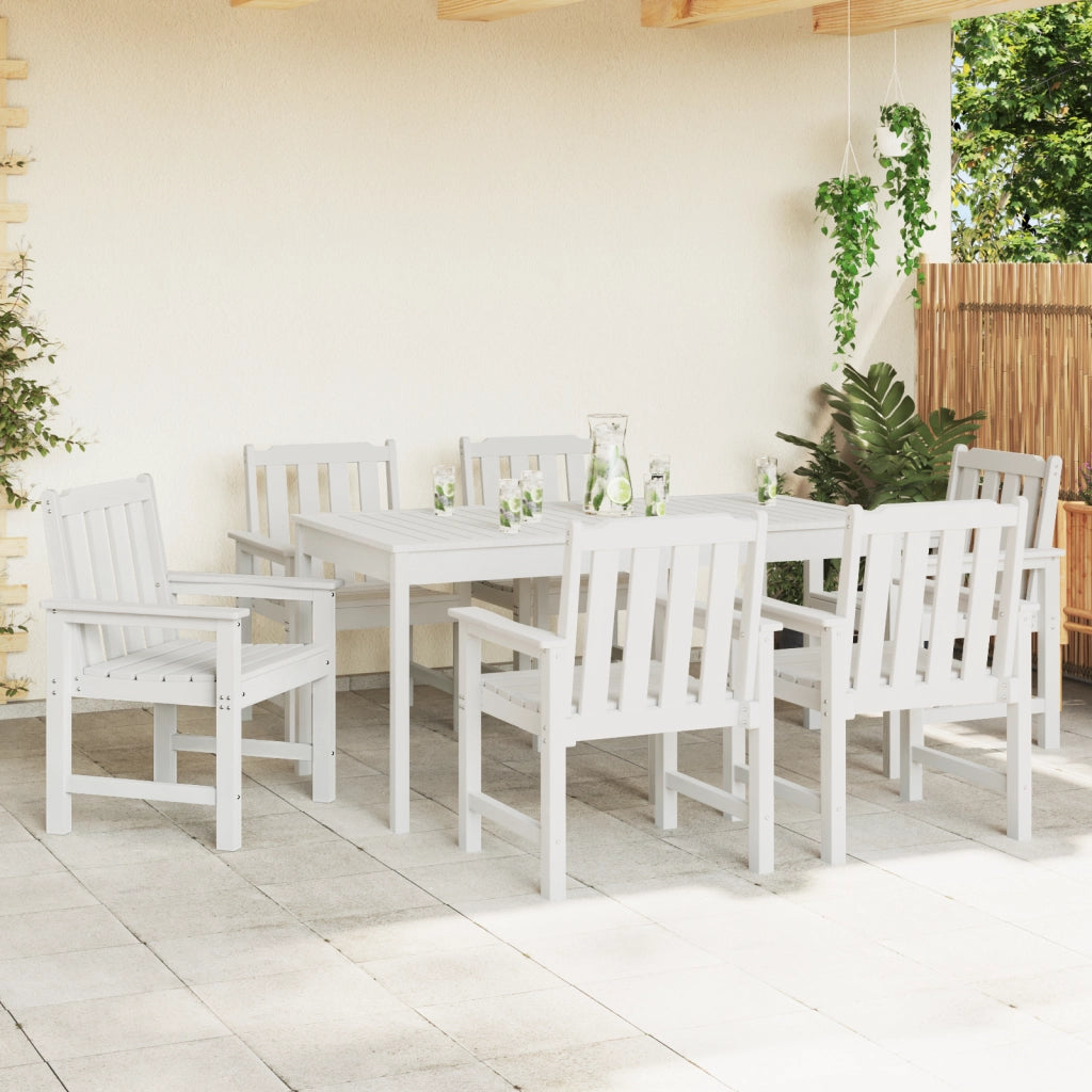 Sedie da Pranzo da Giardino  6 pcs Bianche 65.5x55.5x88 cm HDPE