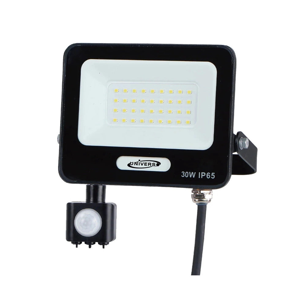 Trade Shop - Faretto Led 30w Con Sensore Movimento Proiettore Da Esterno Luce 6500k Ip65 Ek05-sen-30 - Nero