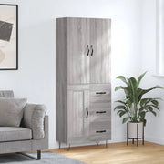 Credenza Grigio Sonoma 69,5x34x180 cm in Legno Multistrato 3198111