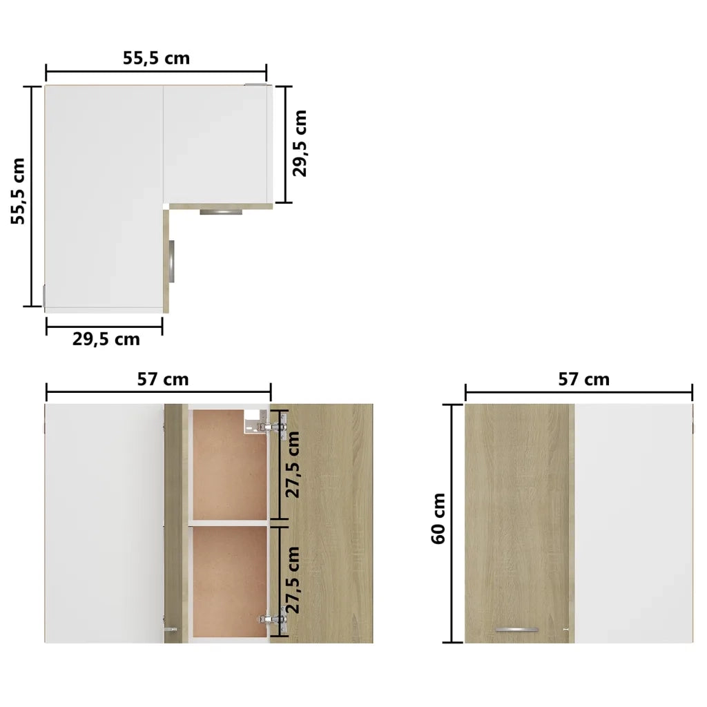 Pensile Angolare ¡°Lyon¡± Rovere Sonoma 57x57x60 cm