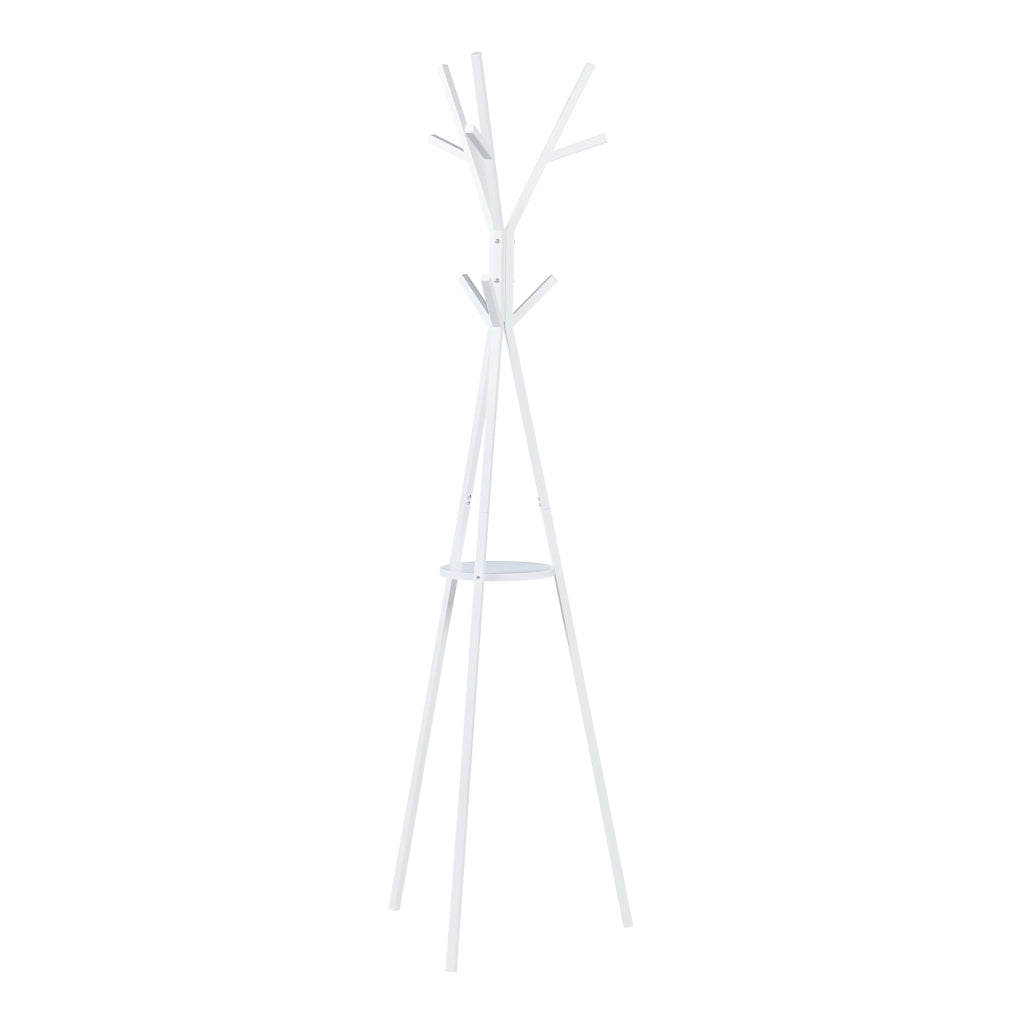 Appendiabiti da Terra Edet con Ripiano in Metallo Altezza 179 cm - Bianco [en.casa]
