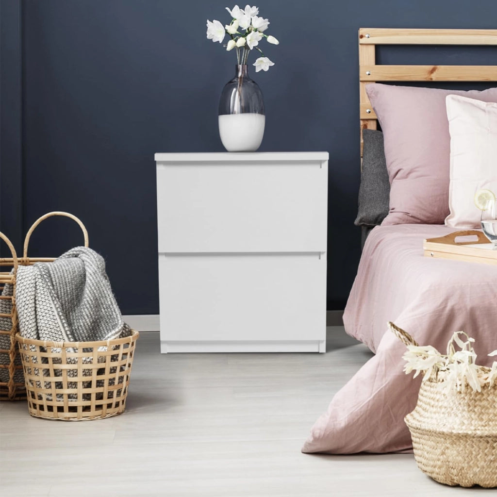 Set di 2 comodini in Legno Bianco TOMI