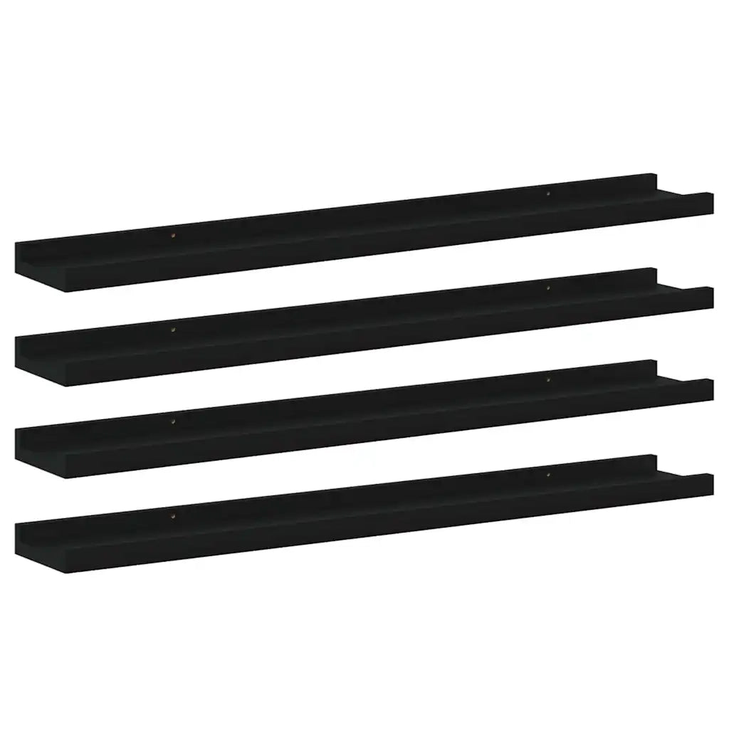 Mensole da Parete 4 pz Nere 80x9x3 cm cod mxl 49589