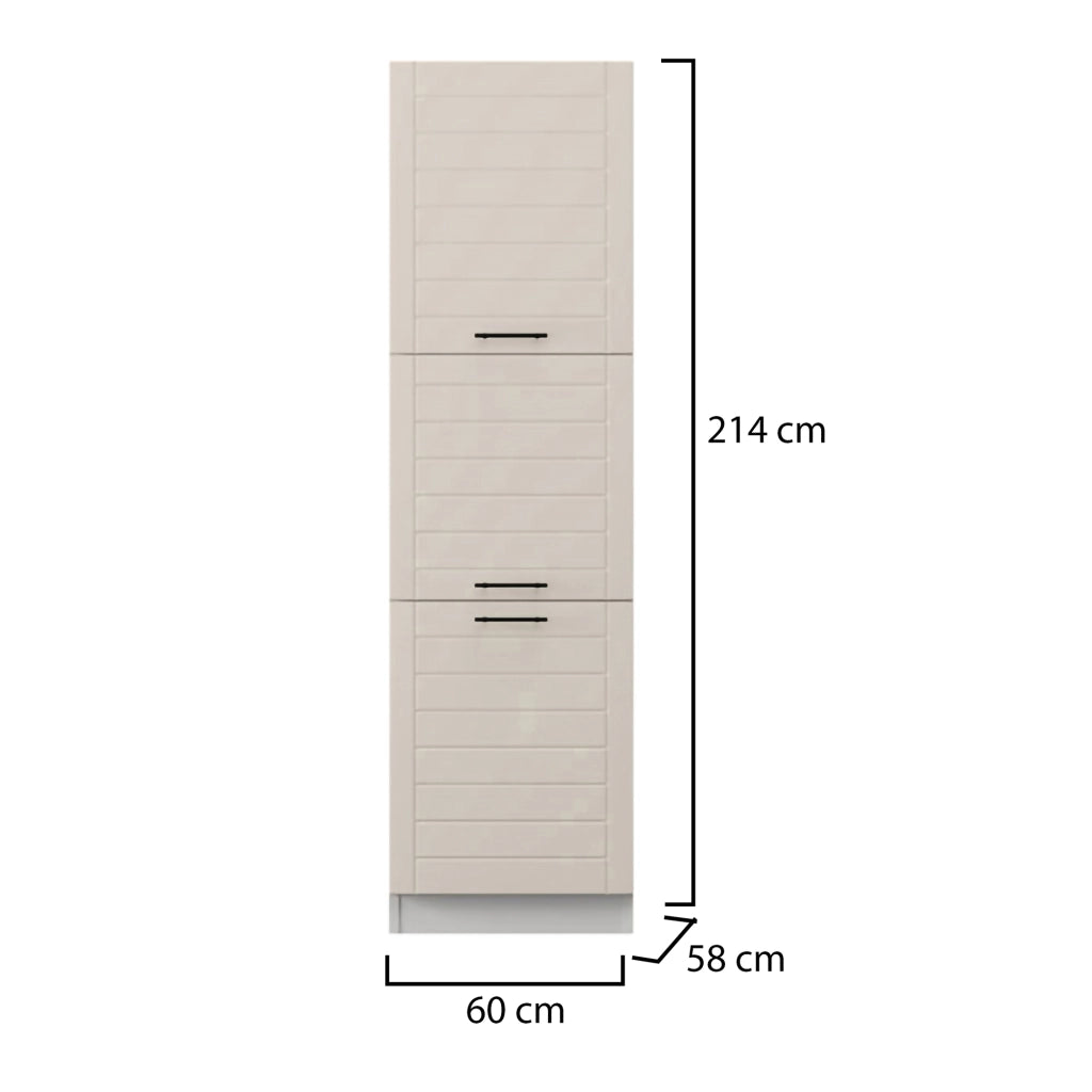 Mobile da Cucina Hallst, Dispensa da Cucina 6 Ripiani, 60x58x214h cm Bianco Crema