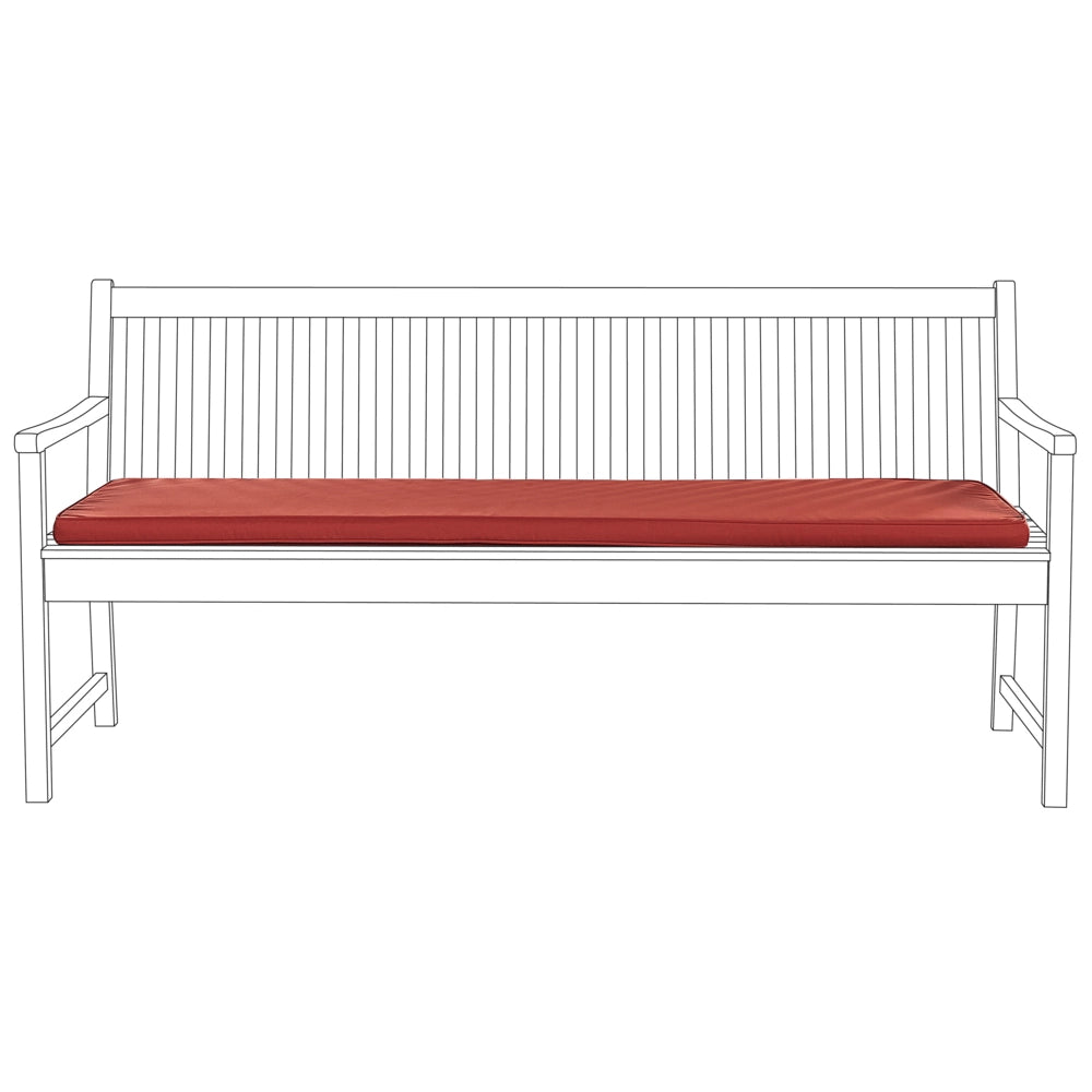 Cuscino per panca da giardino impermeabile rosso mattone 169 x 50 cm materiale impermeabile