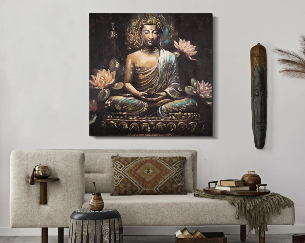 DIPINTO SU TELA BUDDHA -A- CM 100X3X100