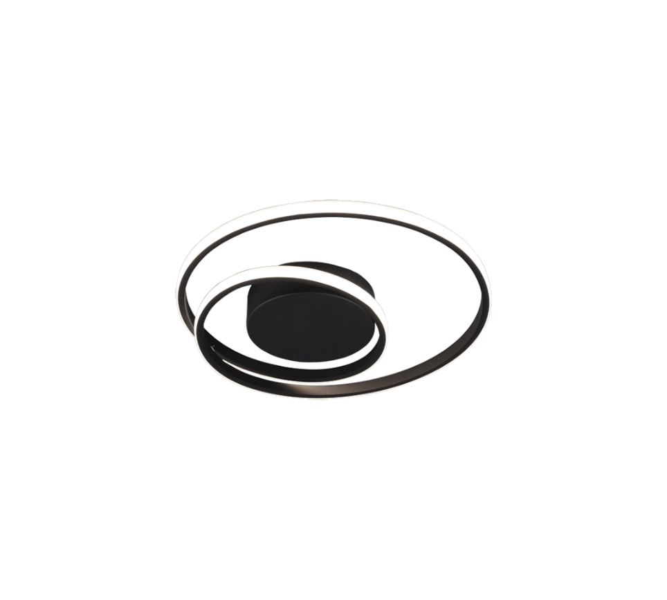 Plafoniera LED spirale, metallo, nero, D 39 cm, Zibal