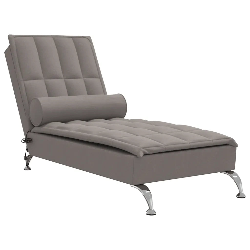 Chaise Longue Massaggi con Capezzale Tortora in Tessuto CFW2637992