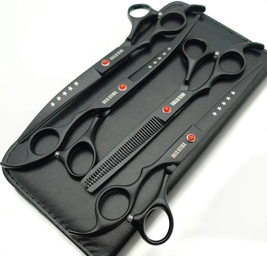 Set di cura per cani - 70 pollici - forbici rette, forbici a spazzola e forbici curve - set a 4 pezzi