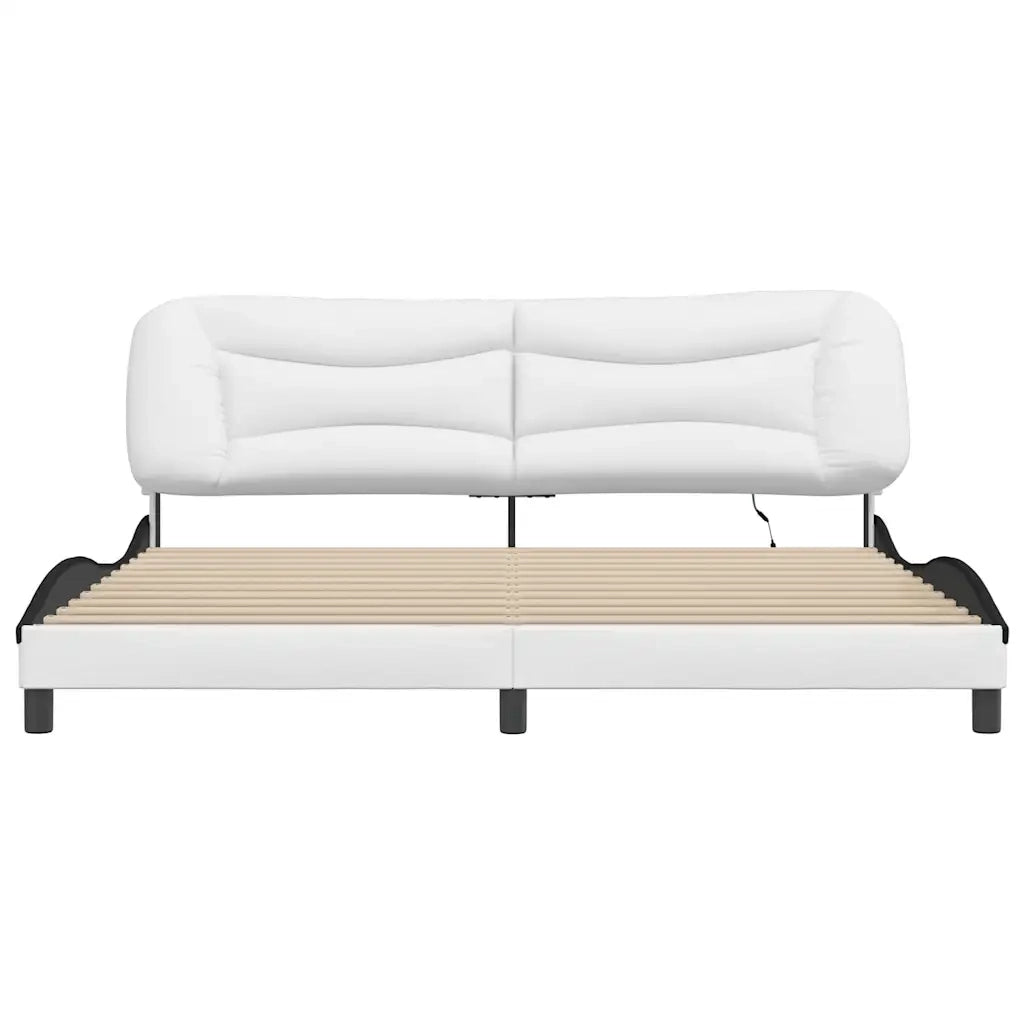 Giroletto con LED senza Materasso Hvar Bianco e Nero 200x200 cm 3213961