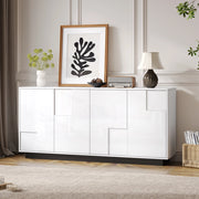 Sideboard soggiorno 160 cm bianco e nero con 4 ante