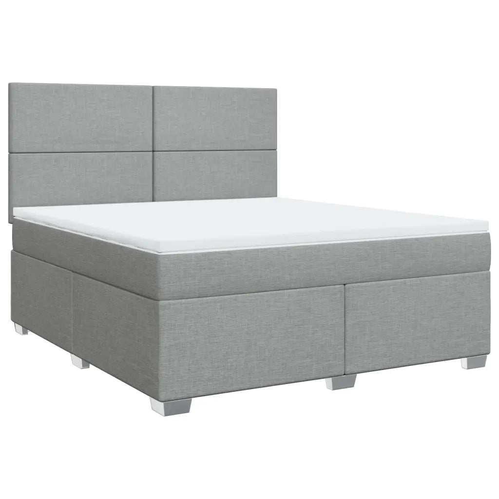 Giroletto a Molle con Materasso Grigio Chiaro180x200 cm Tessuto