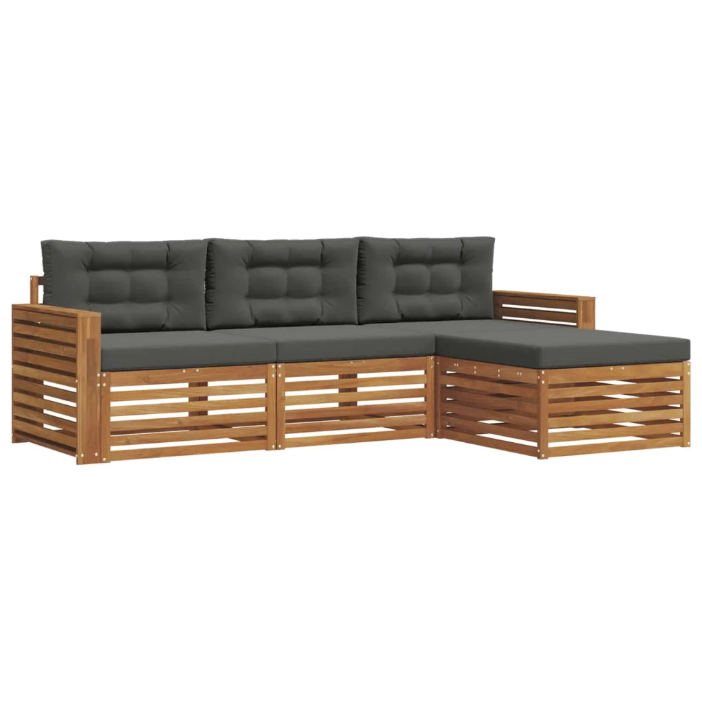Set di divani da esterno con cuscino Naturale e Antracite