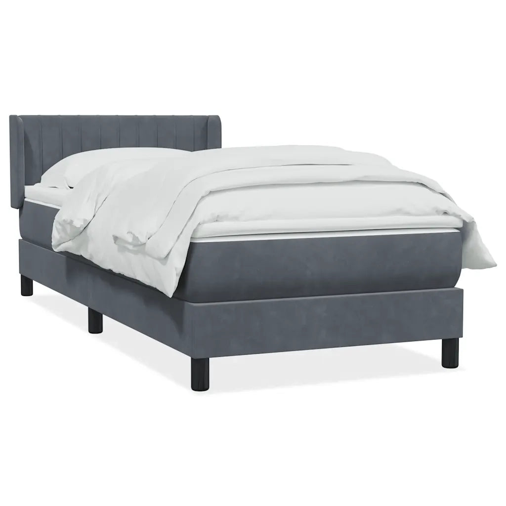 Giroletto a Molle con Materasso Grigio Scuro 90x220 cm Velluto 3318310