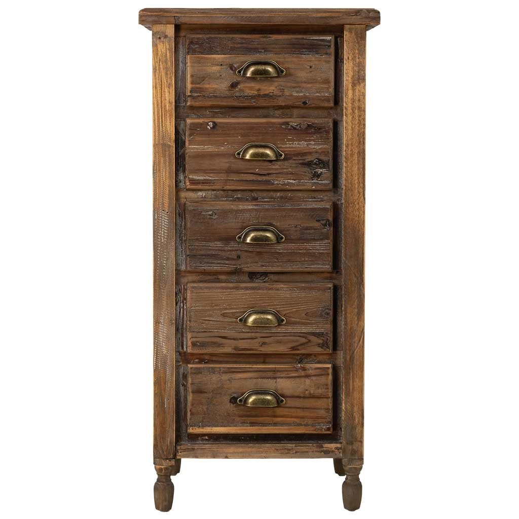 Cassettiera in legno con 5 cassetti 48x38x102h cm
