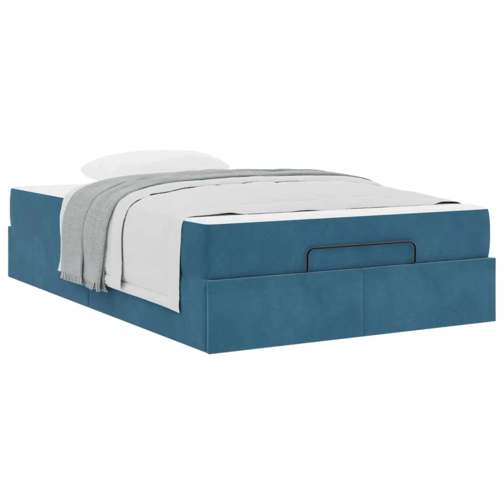 Struttura letto con materasso con materasso 2 pcs Blu Velluto