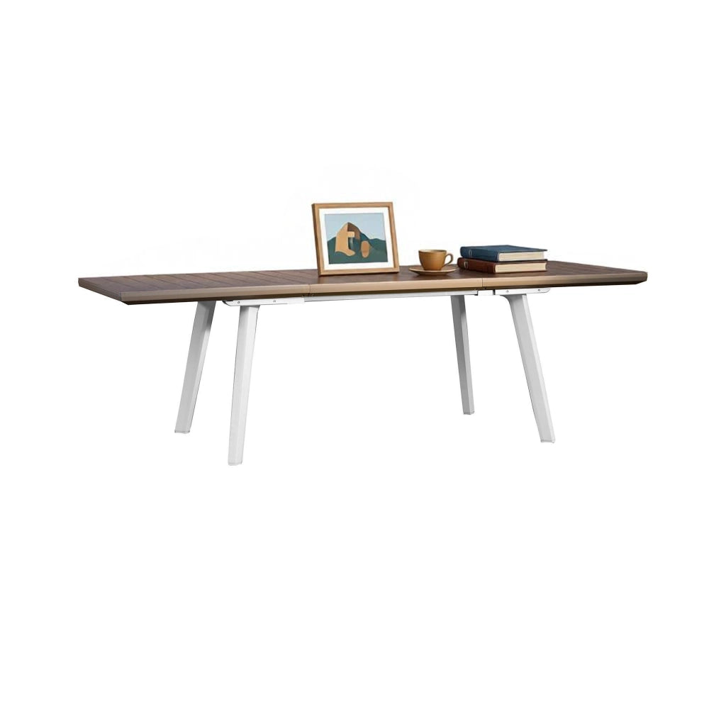 Tavolo da esterno Quispamsis, Base per picnic, Piano da pranzo da giardino, Banco outdoor multiuso, 162x101 h77 cm, Bianco e Tortora