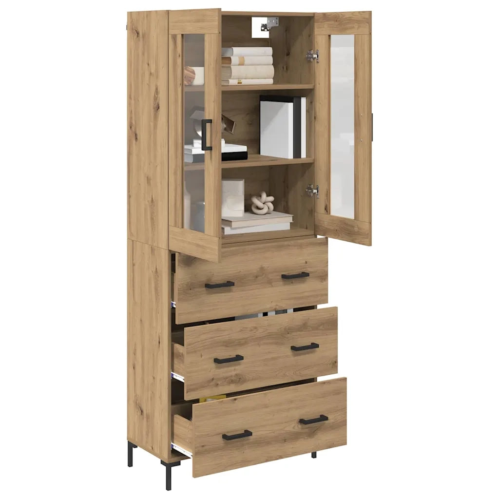 Credenza 2 pz | Madia | Buffet da pranzo | Armadio da pranzo Rovere artigianale 69,5 x 34 x 180 cm