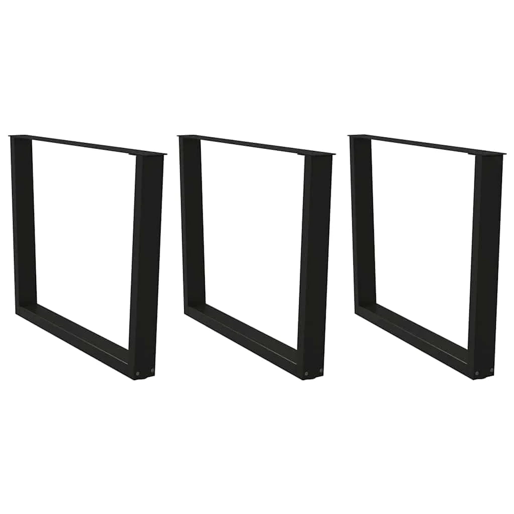 Set di 3 gambe geometriche regolabili per tavolo da pranzo 100 x 72 cm in acciaio nero 02_0056958