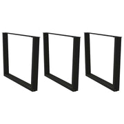 Set di 3 gambe geometriche regolabili per tavolo da pranzo 100 x 72 cm in acciaio nero 02_0056958
