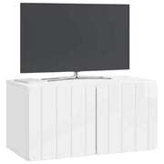 Mobile TV da Muro | Armadietto TV | Mobile Porta TV Bianco Lucido 59,5 x 31 x 30 cm