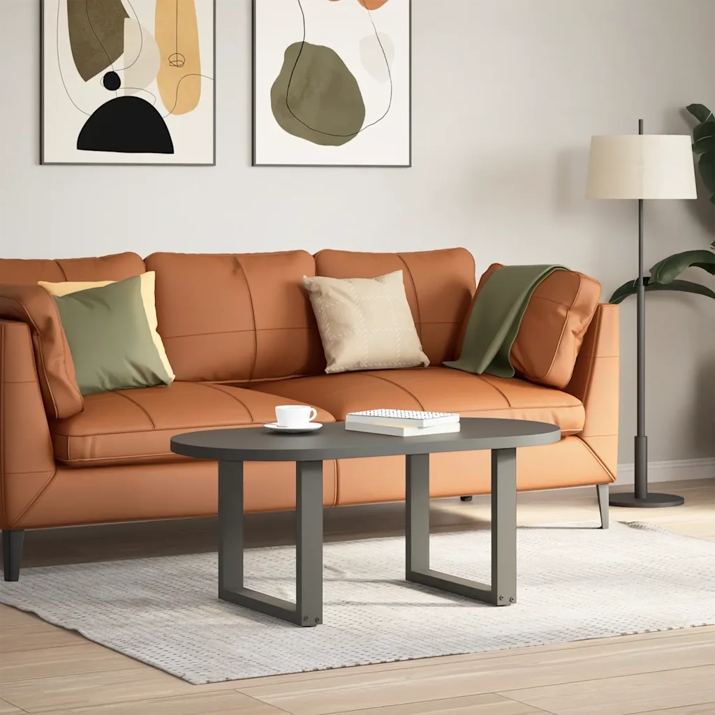 vidaXL Gambe per Tavolino da Caffè a Forma di U 2 pz Antracite 50x(42-43) cm Acciaio