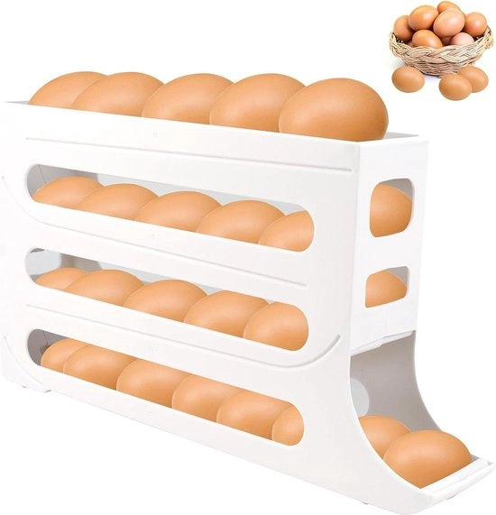 Contenitore per uova - 30 uova - 4 livelli per uova in cucina - rotazione automatica - contenitore per organizzare uova e uova