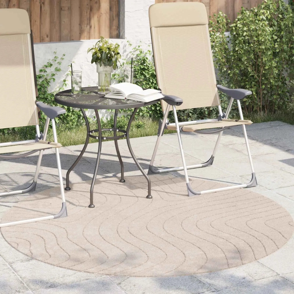 Tappeti per area Rotondo PALMERAS Beige Ø 160 CM Poliestere 42022646