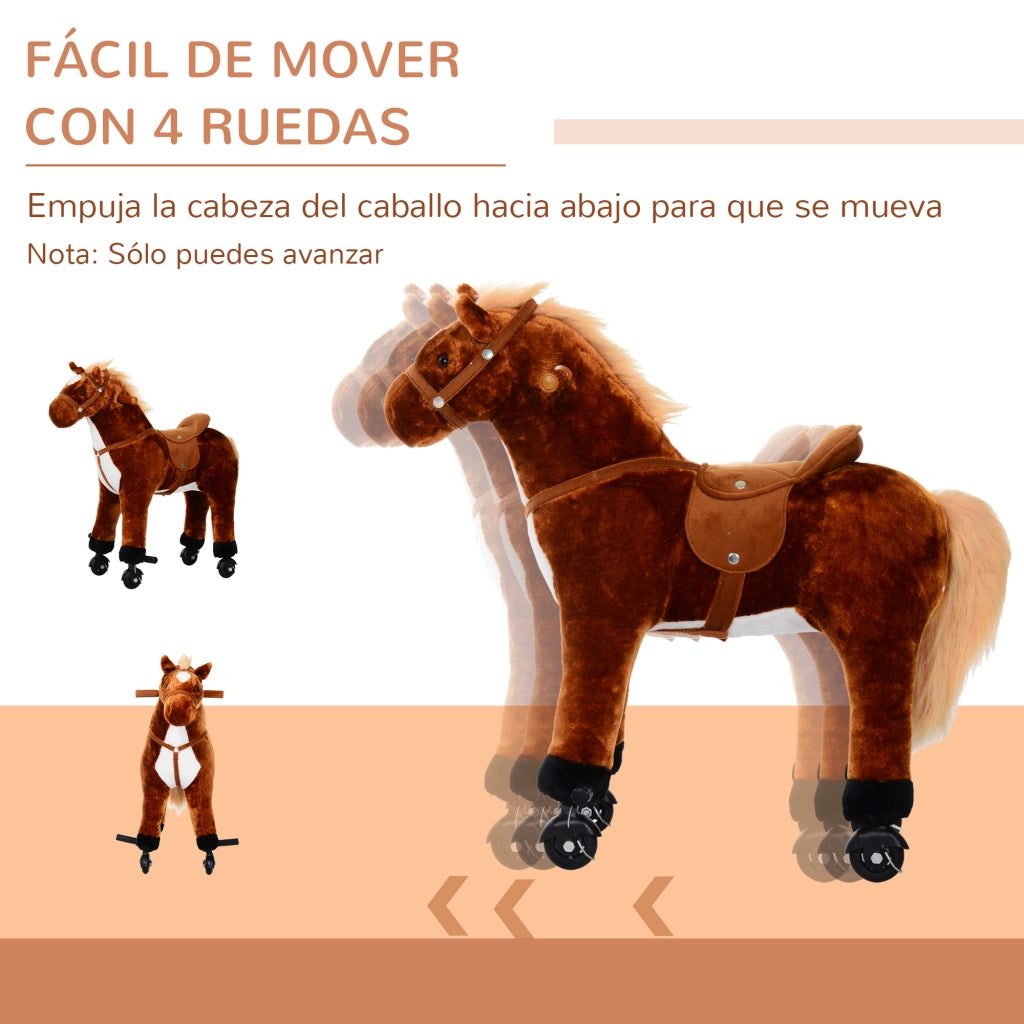 Cavallo Giocattolo Bambini ¨C zephmum ¨C 65x28x75 cm Marrone